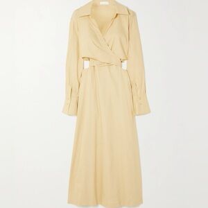 Simkhai Giulia convertible wrap-effect cutout linen-blend midi dress